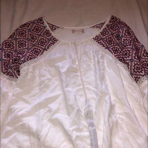 altard state long sleeve cream and colored shirt